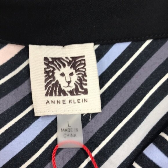 Anne Klein Striped Collared Top - Picture 4 of 7
